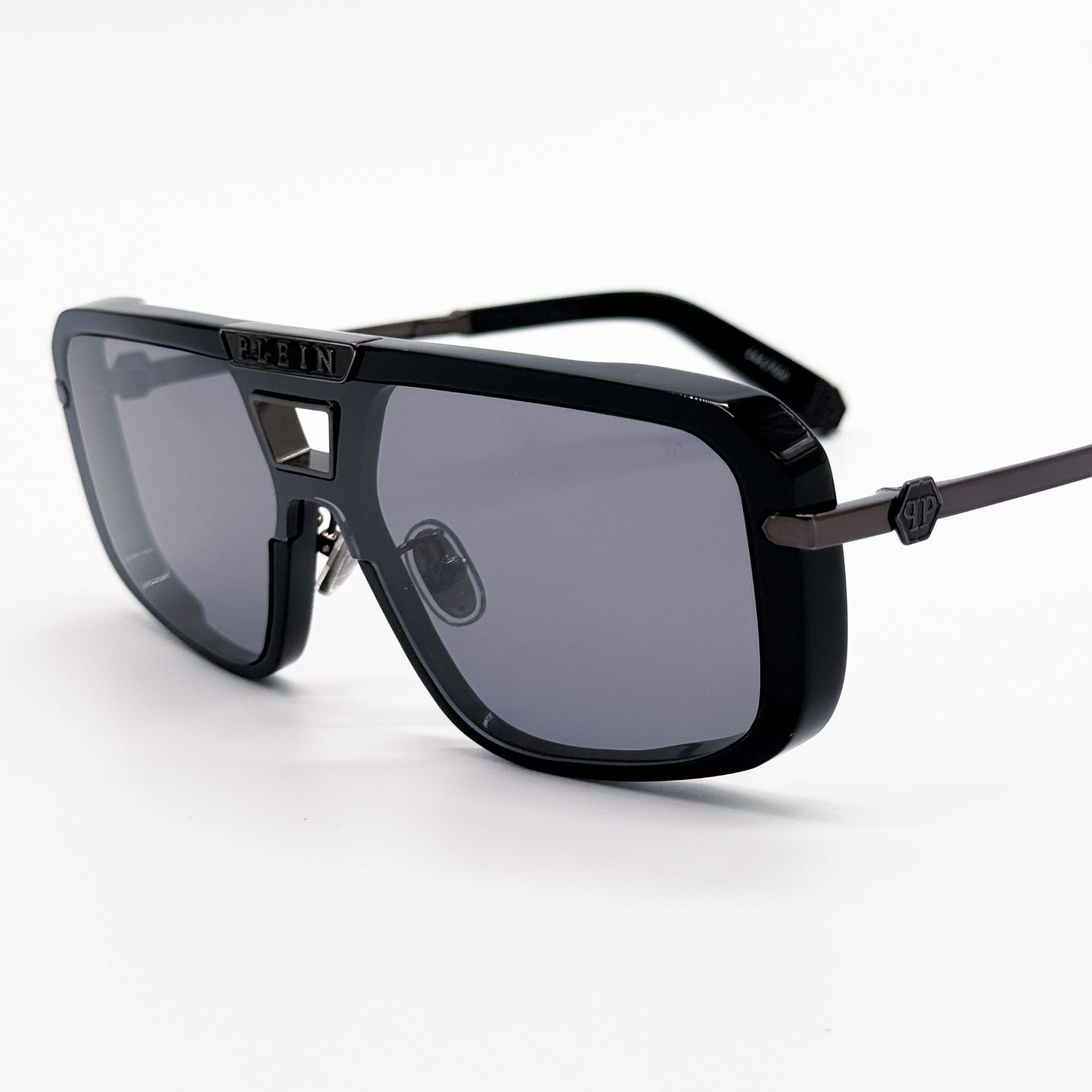 Philipp Plein NEW PHILIPP PLEIN SUNGLASSES SPP008M 700X SHIELD BLACK MEN Size ONE SIZE - 6 Thumbnail