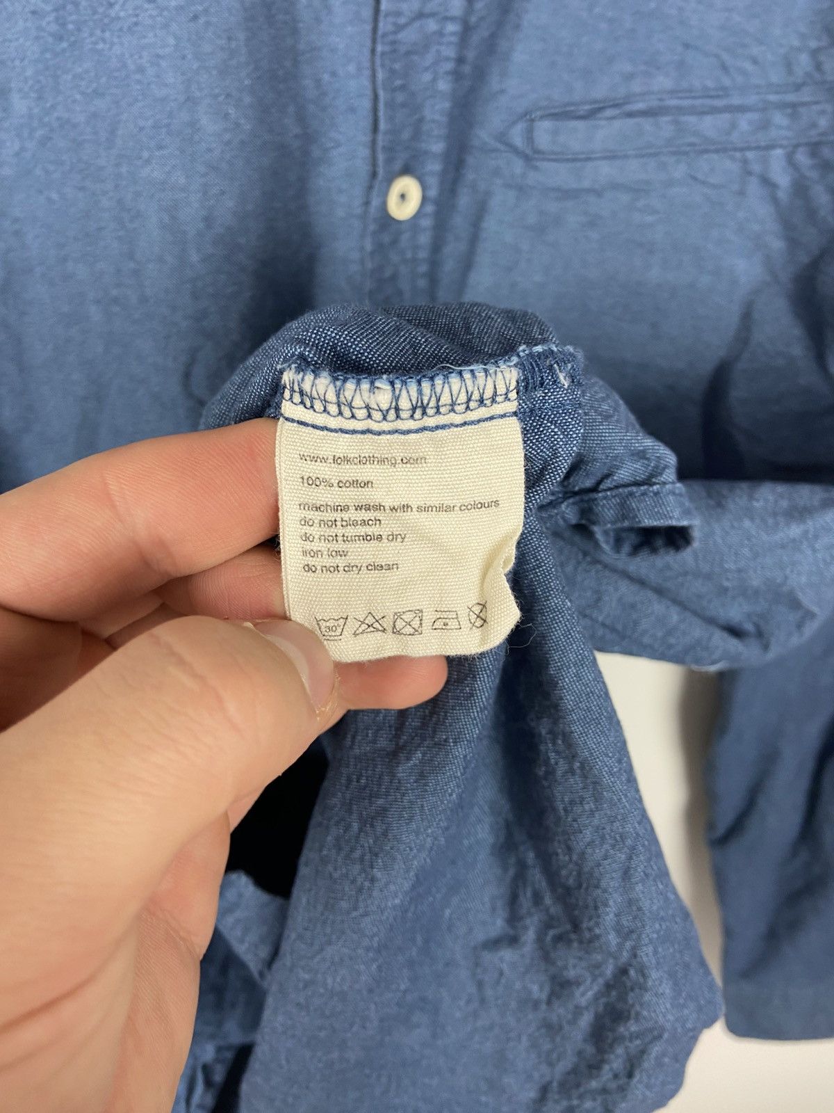 Folk Folk Button-Up Shirt Blue Cotton Pocket Designer Sz 4 Size US M / EU 48-50 / 2 - 10 Thumbnail