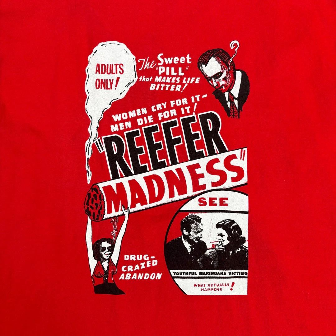 Vintage Reefer Madness 1990 90s Vintage Movie Drugs Promo T-Shirt Size US XL / EU 56 / 4 - 2 Thumbnail