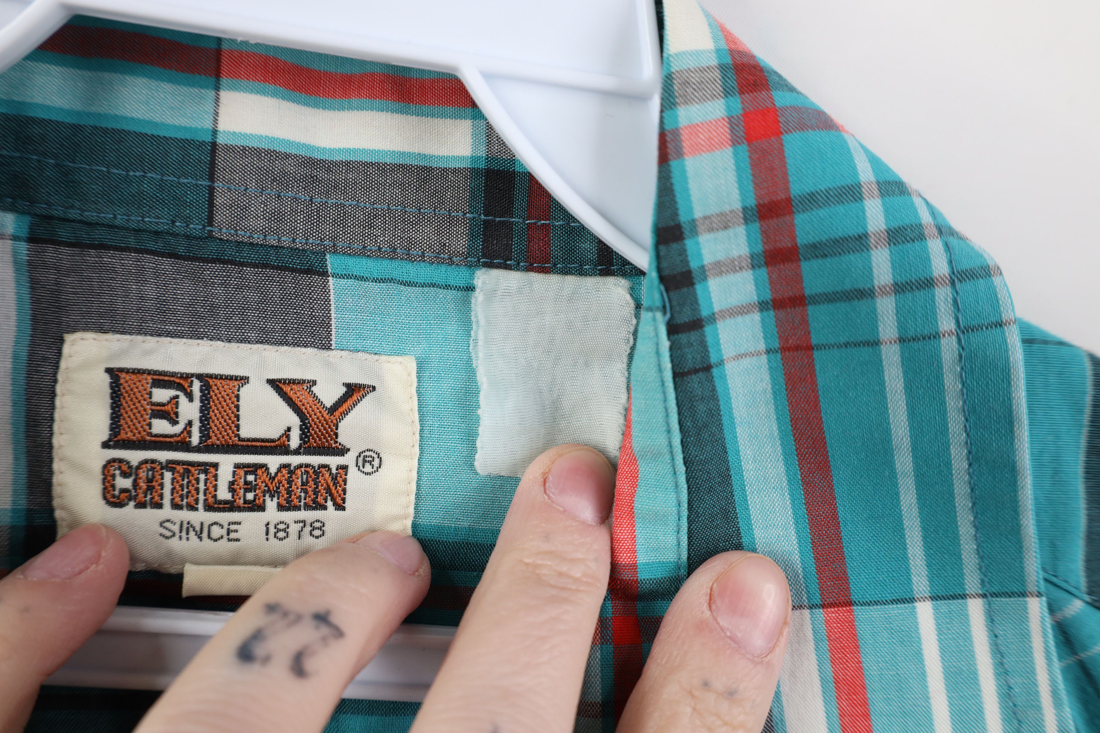Vintage Vintage 90s Rockabilly Snap Button Short Sleeve Shirt Plaid Size US XL / EU 56 / 4 - 8 Thumbnail