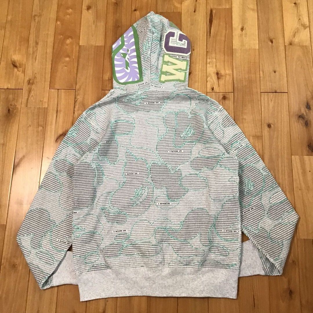 Bape 💫Glow in the dark💫 BAPE TEXT CODE CAMO Shark full zip hoodie Size US L / EU 52-54 / 3 - 3 Thumbnail