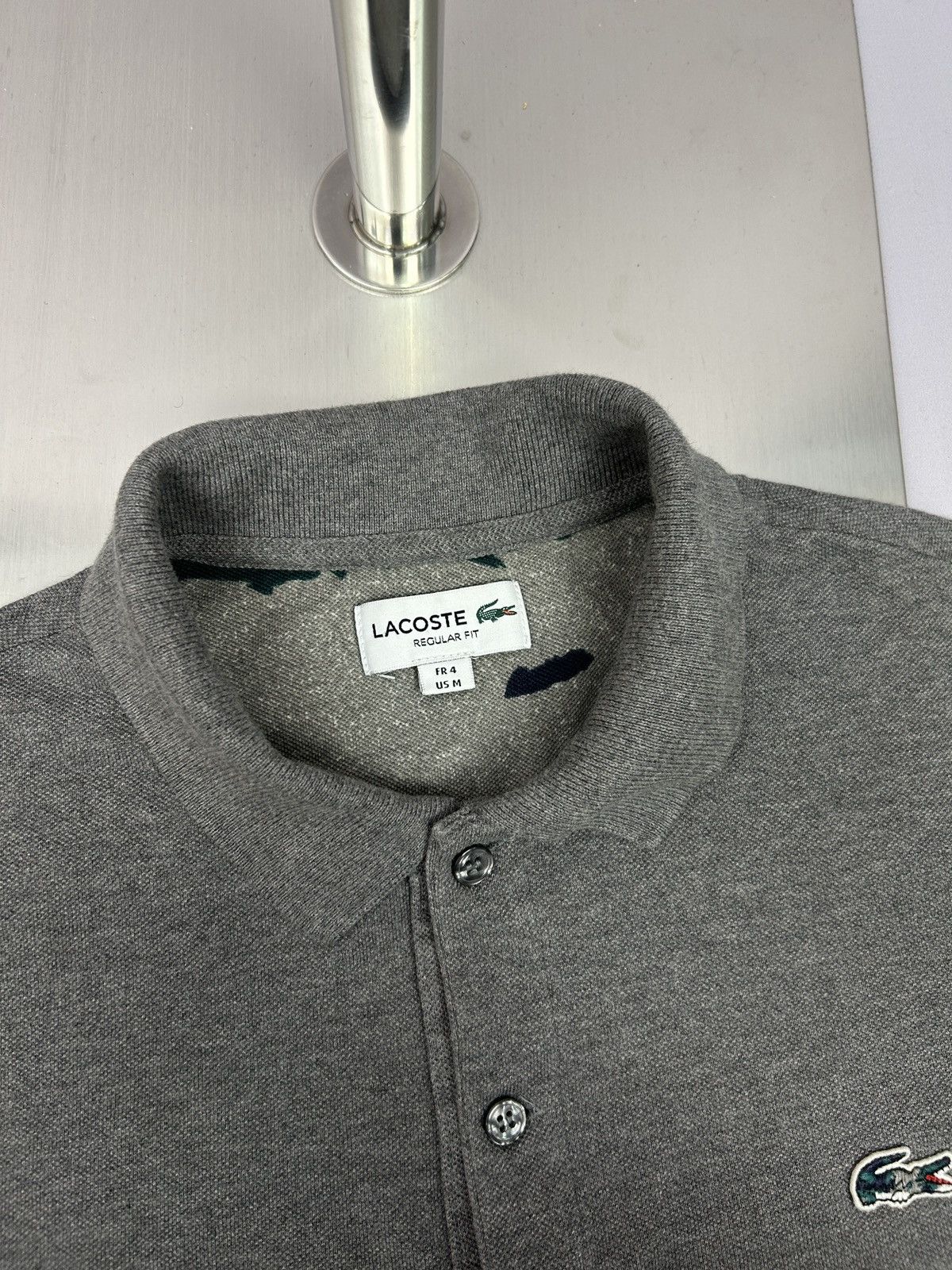 Lacoste Lacoste Grey Longsleeve Polo Shirt Size 4 / M P2P 20'8" Size US M / EU 48-50 / 2 - 7 Thumbnail