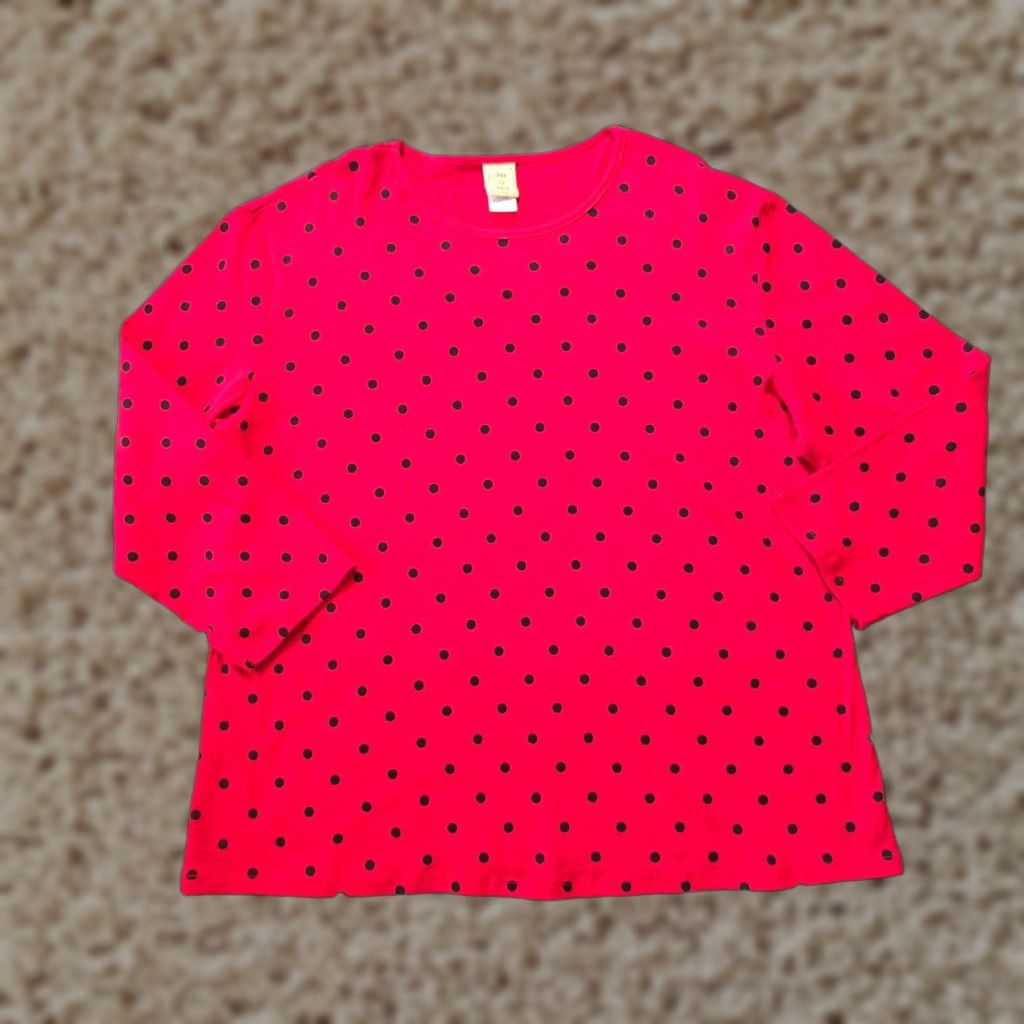 Etro Jess Jane Blouse Women 2X Red Black Polka Dot Rockabilly Retro Casual Womens Size XXL / US 16-18 / IT 52-54 - 1 Thumbnail