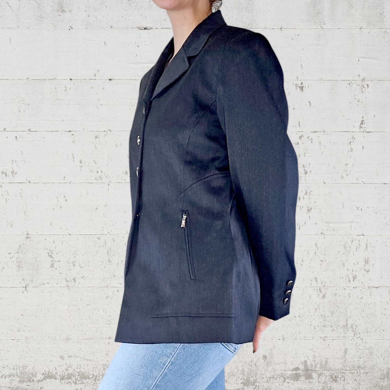 Albert Nipon Albert Nipon 80s Wool Blazer Charcoal Size 10 Size L / US 10 / IT 46 - 5 Thumbnail