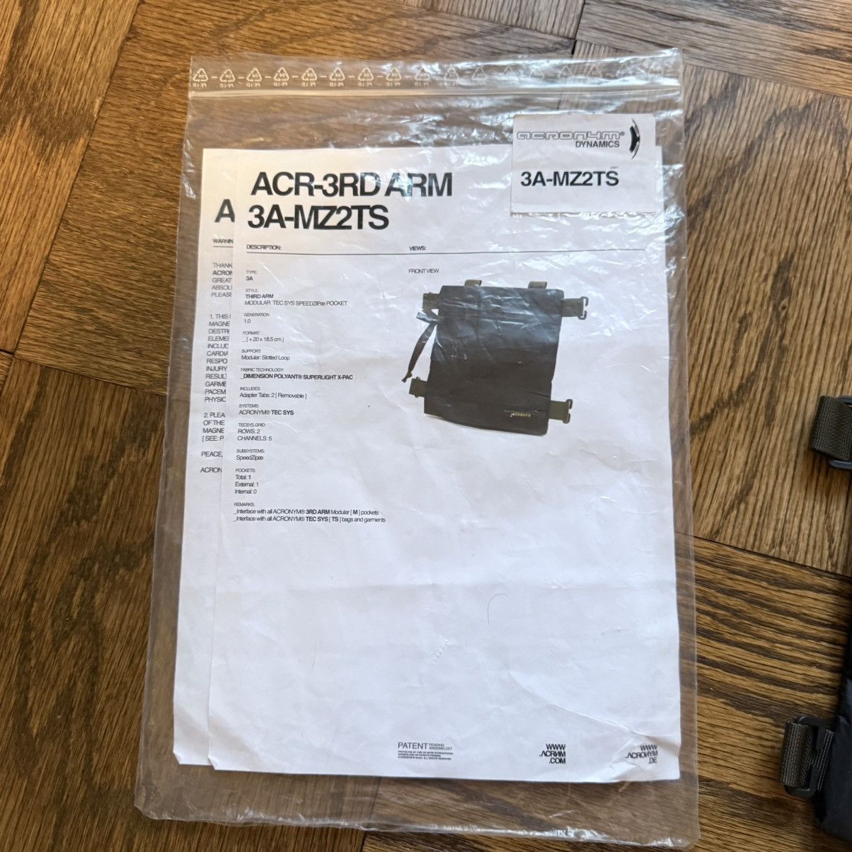 Acronym 3A-MZ2TS (X-Pac, Black) Size ONE SIZE - 4 Thumbnail