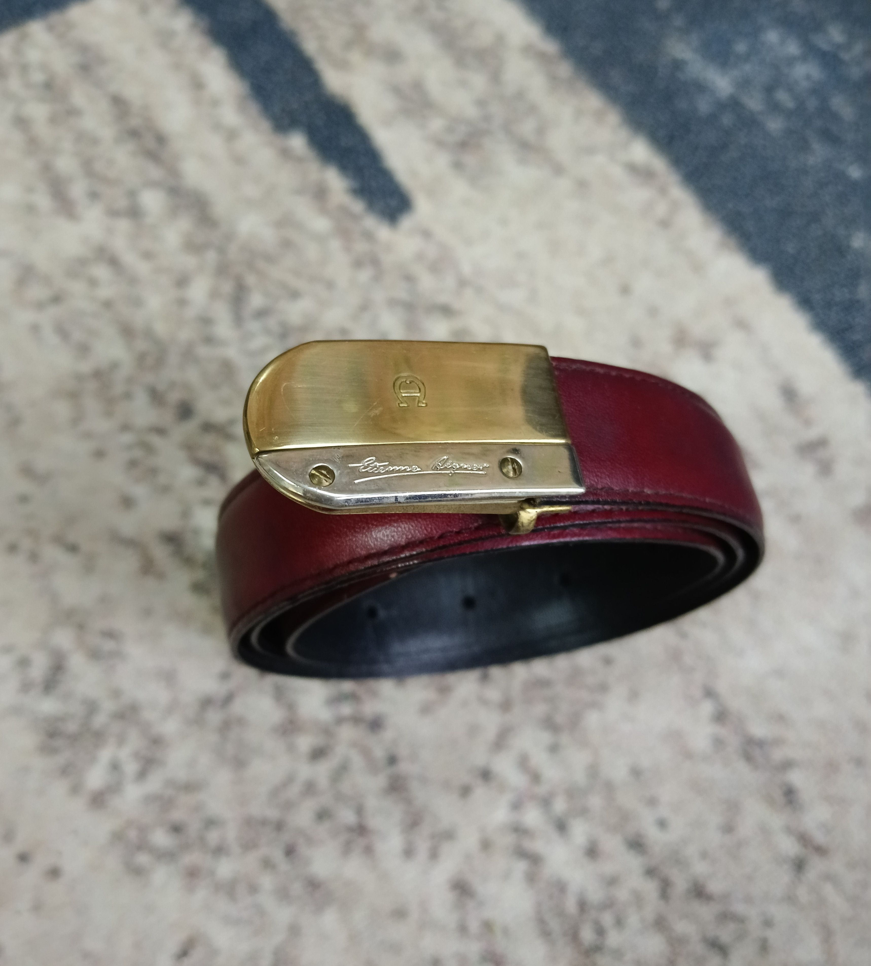 Etienne Aigner ETIENNE AIGNER MEROON LEATHER BELT Size ONE SIZE - 7 Thumbnail