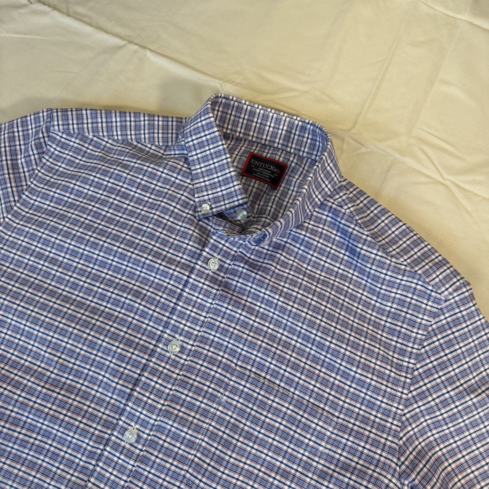 UNTUCKit UNTUCKit Blufled WF Short Sleeve Plaid Mens M Wrinkle Free Size US M / EU 48-50 / 2 - 1 Thumbnail