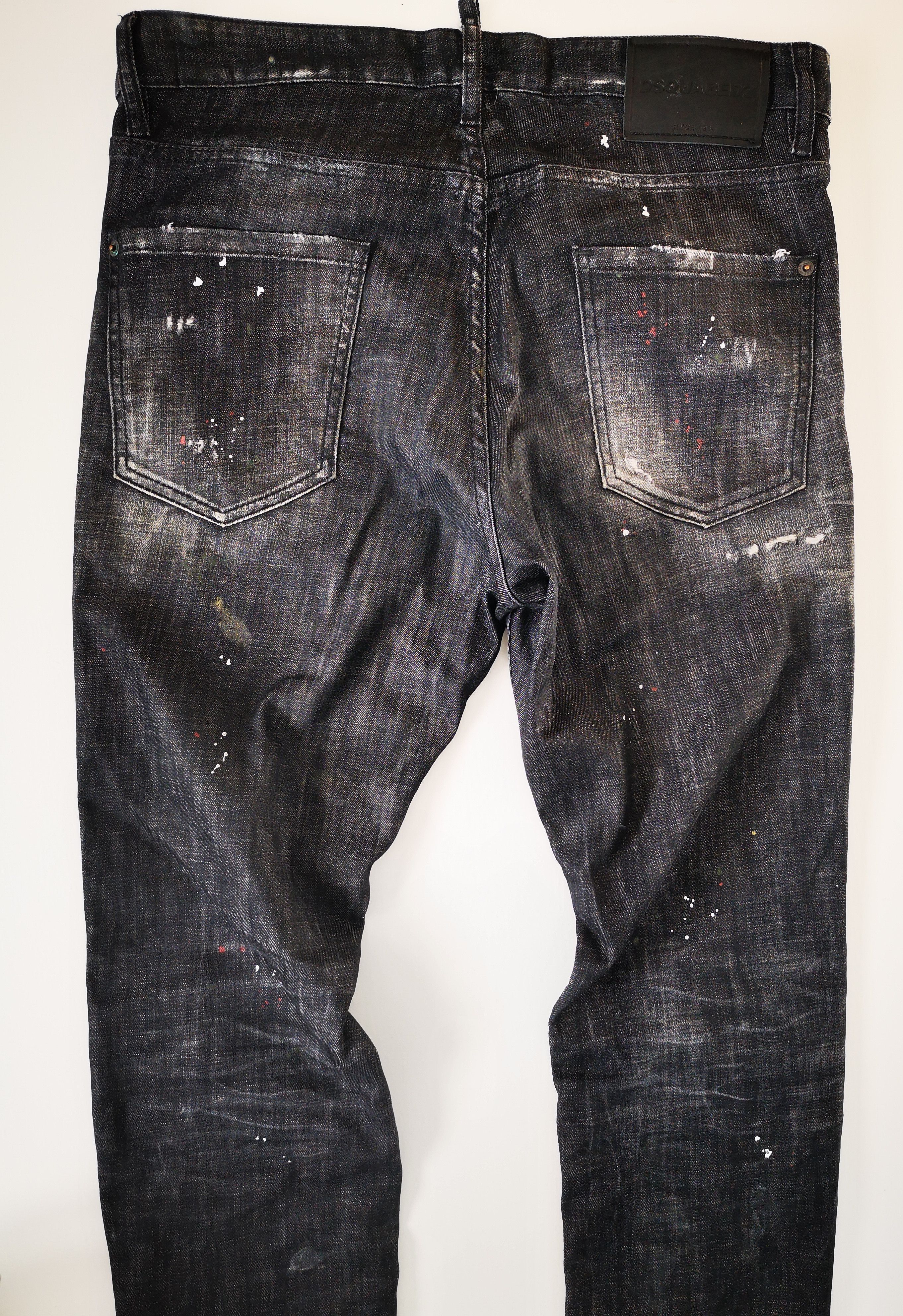Dsquared2 DSQUARED2 24' BLACK USED DENIM PAINTED COOL GUY JEANS GR. 48 Size US 32 / EU 48 - 6 Thumbnail