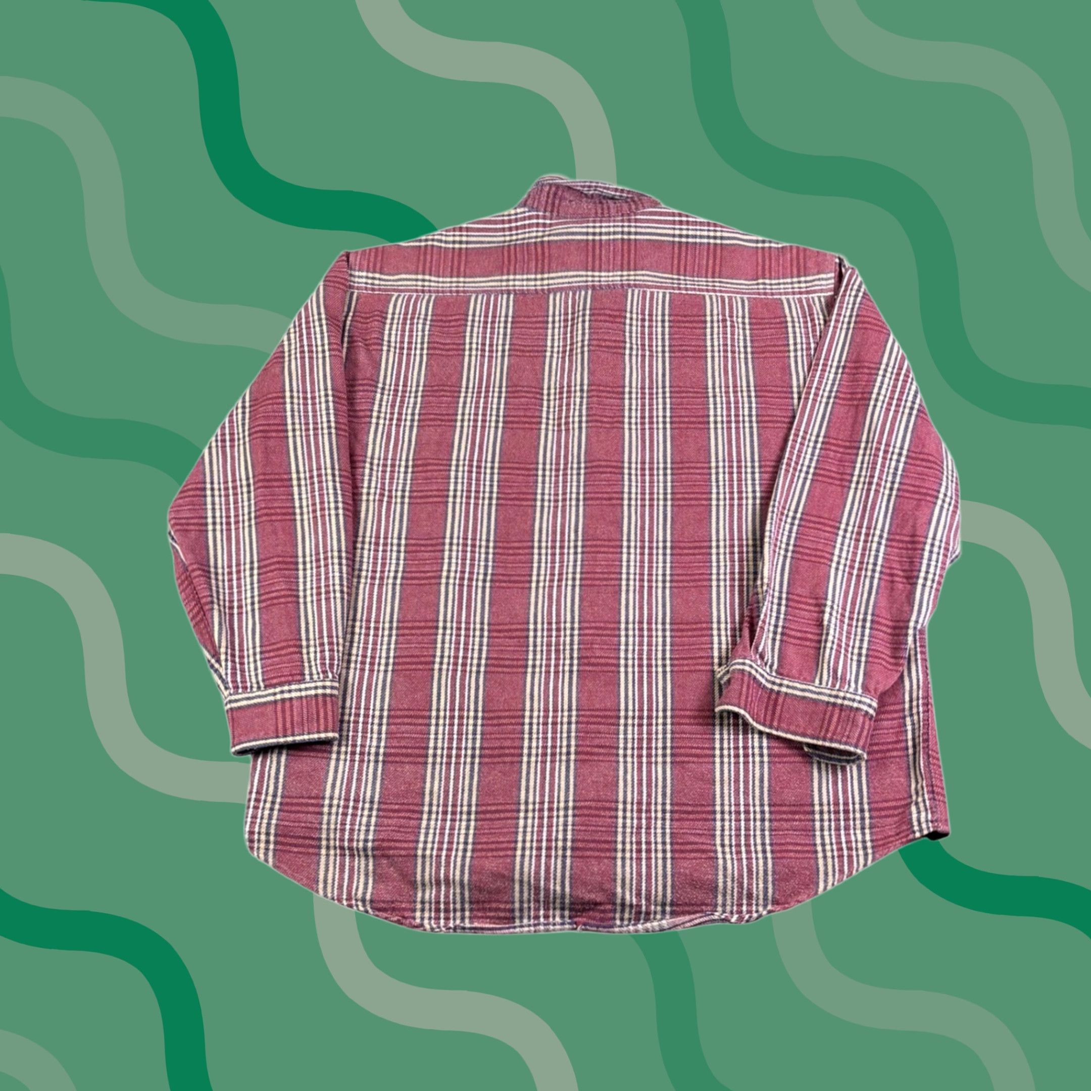 Vintage St. John's Bay Heavyweight Flannel Shirt Mens XLT Tall Burgundy Plaid Cotton Work Size US XL / EU 56 / 4 - 1 Thumbnail