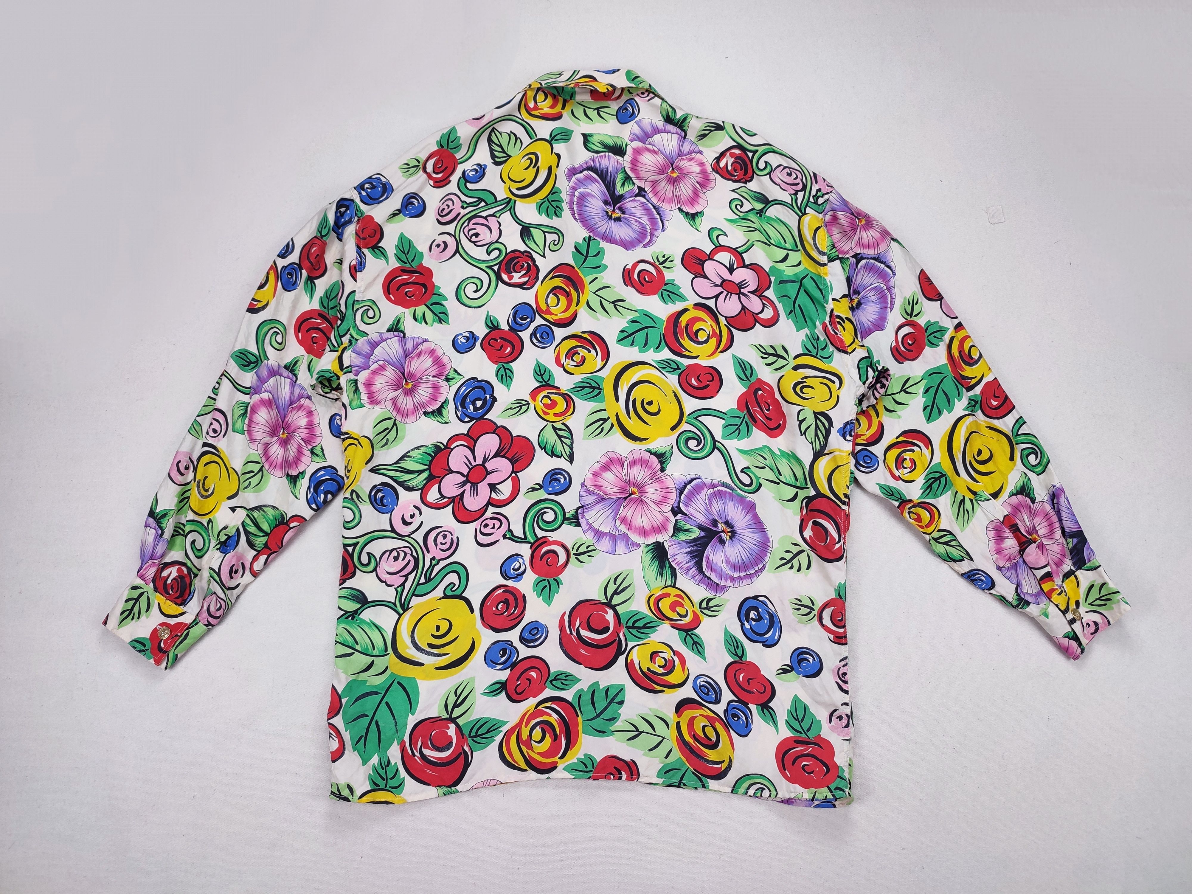Versace Gianni Versace All Over Print Floral Rayon Shirt Size US M / EU 48-50 / 2 - 3 Thumbnail