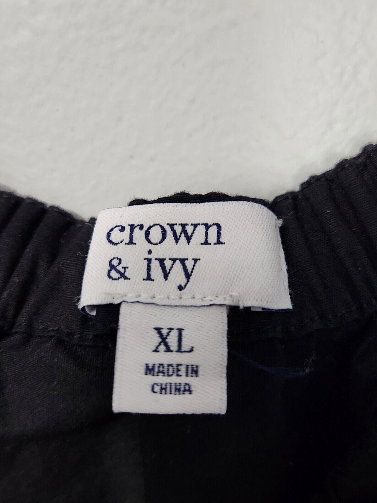 Designer Crown And Ivy Tank Top Extra Large Black Tiered Ruffled Size XL / US 12-14 / IT 48-50 - 2 Thumbnail