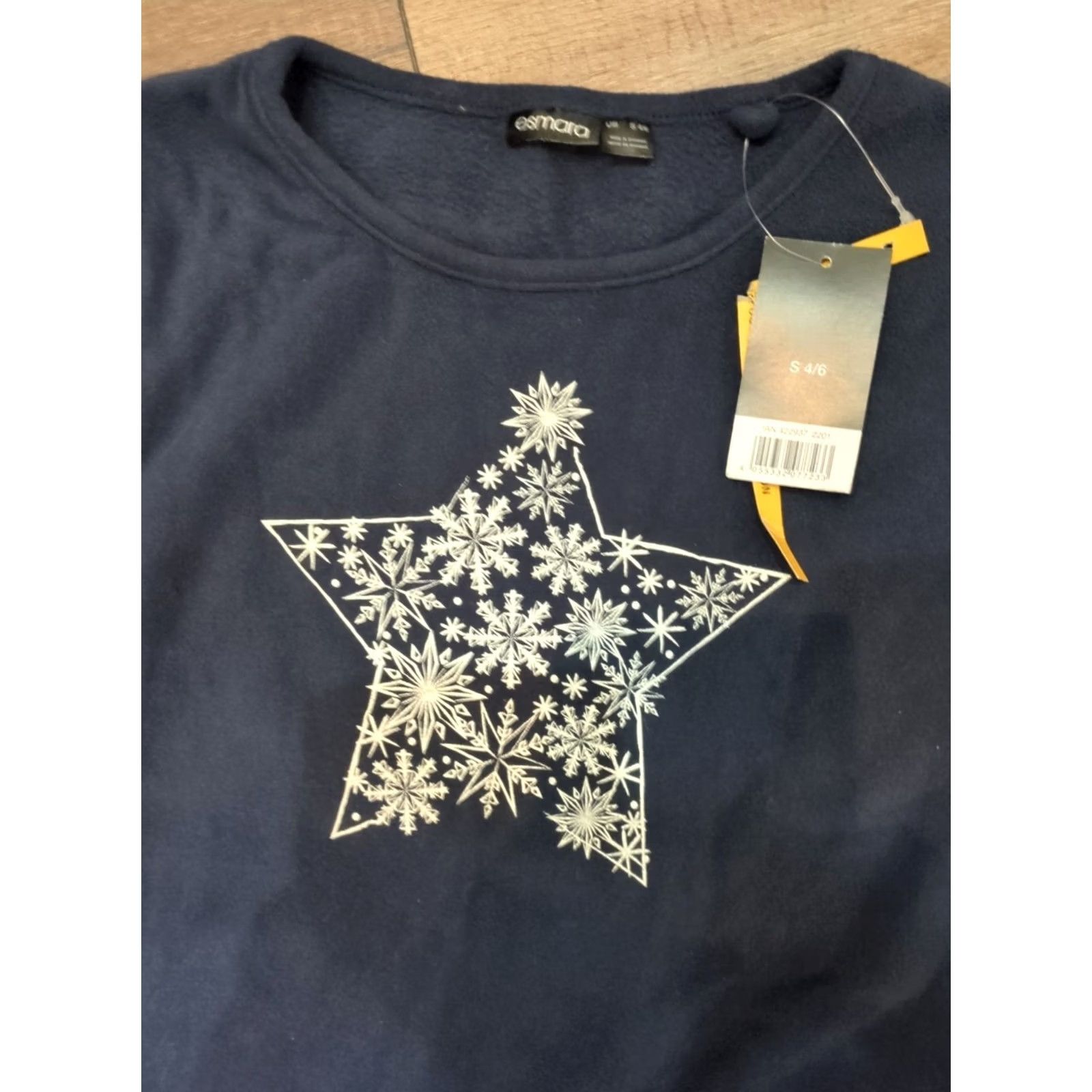 Vintage Esmara Women's Winter Fleece Pajama Set NWT Snowflakes size S Small Blue Christmas Pajama Set Womens Christmas Boys Girls Size ONE SIZE - 2 Thumbnail