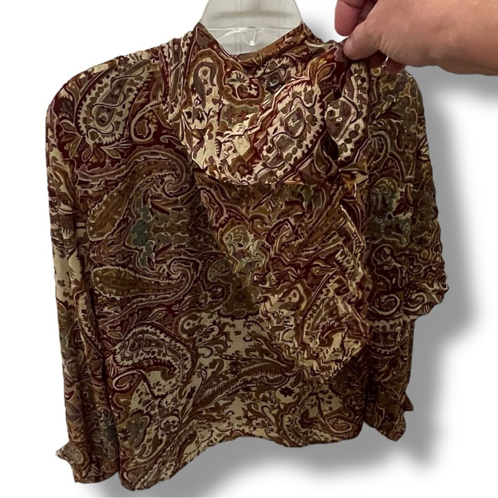 Vintage San André Vintage 90s paisley button up blouse attached cape Size M / US 6-8 / IT 42-44 - 5 Thumbnail