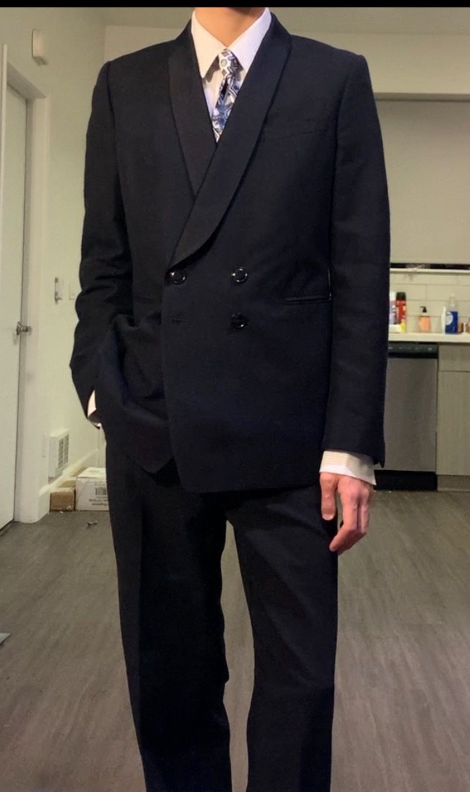 Dries Van Noten Dries Van Noten Double Breasted Tuxedo Blazer Jacket Size 50S - 1 Thumbnail