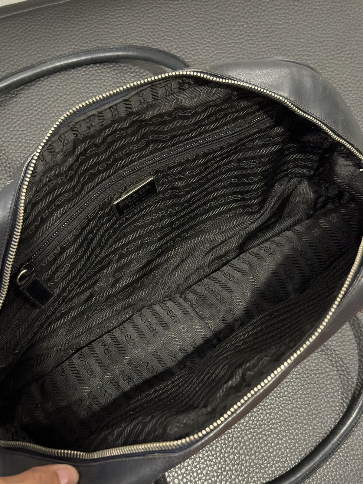 Prada PRADA Black Leather Bowling Bag Satchel Bowler Handbag Ss00 Size ONE SIZE - 13 Thumbnail