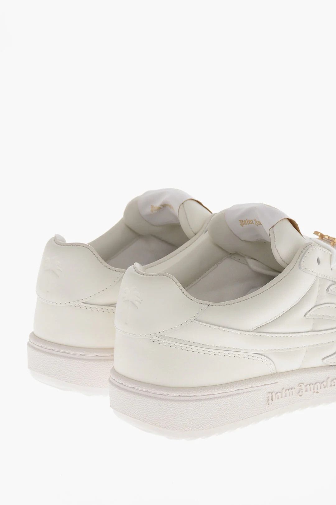 Palm Angels og1mm0326 Leather Low-Top Sneakers in White Size US 11 / IT 41 - 2 Thumbnail