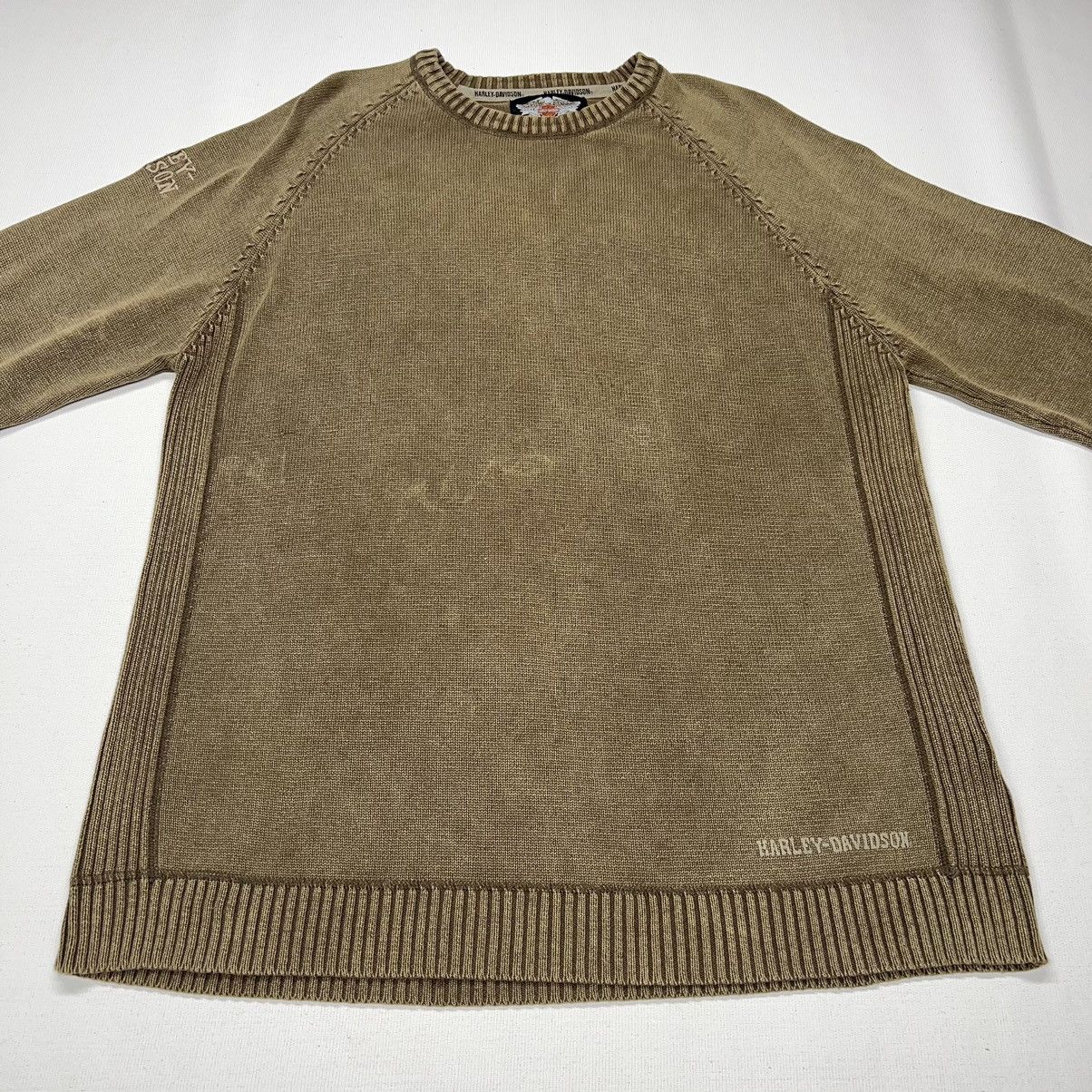 Harley Davidson Harley Davidson Sweater Brown Knit Crewneck Over Dye Vintage Size US XL / EU 56 / 4 - 2 Thumbnail