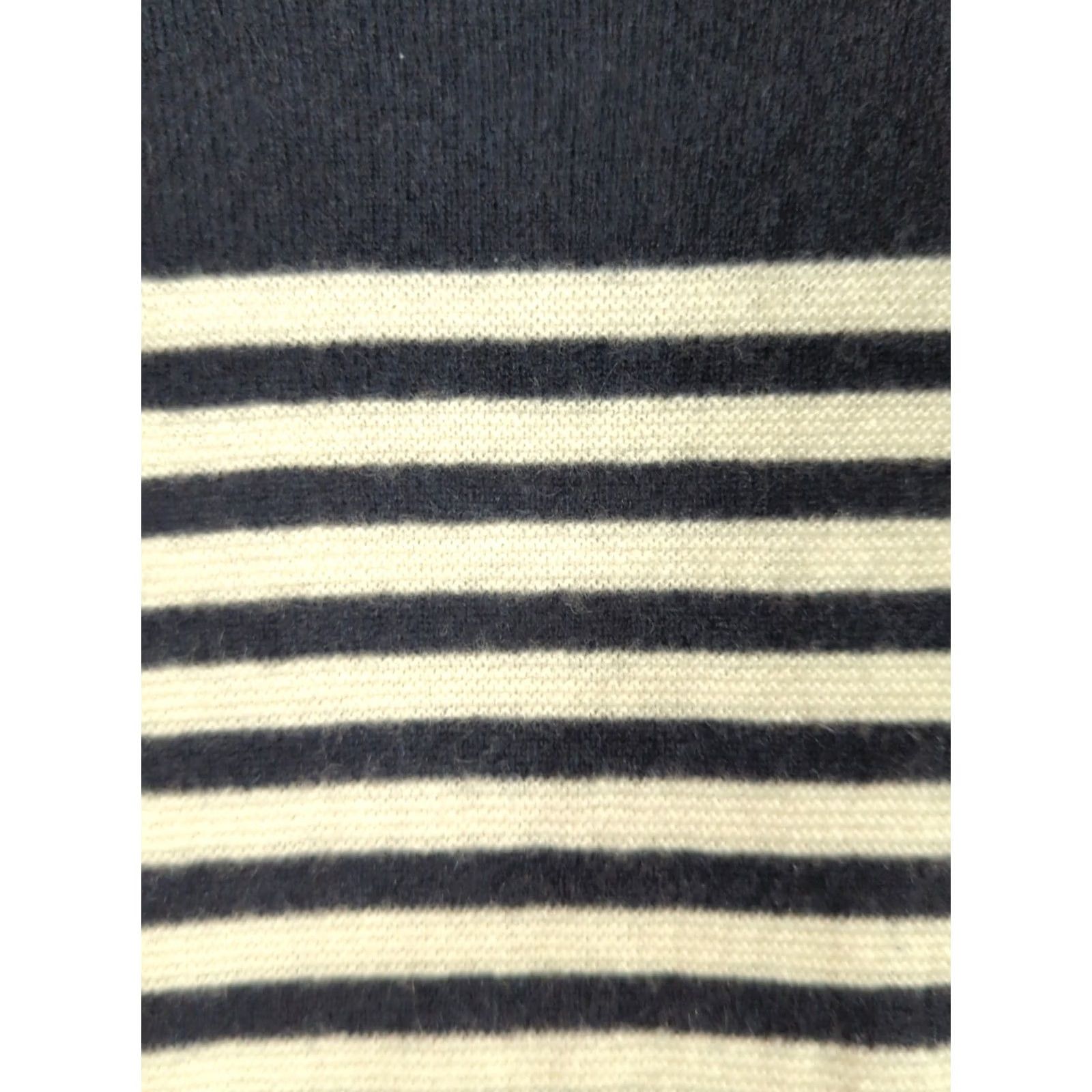 J.Crew J.CREW Women S Blue White Striped 100% Cashmere Sweater Pullover nautical Size S / US 4 / IT 40 - 3 Thumbnail