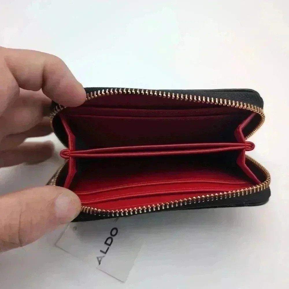 Aldo Aldo Klep 007 Ladies Wallet. Shiny black with gold zipper a Size ONE SIZE - 3 Thumbnail