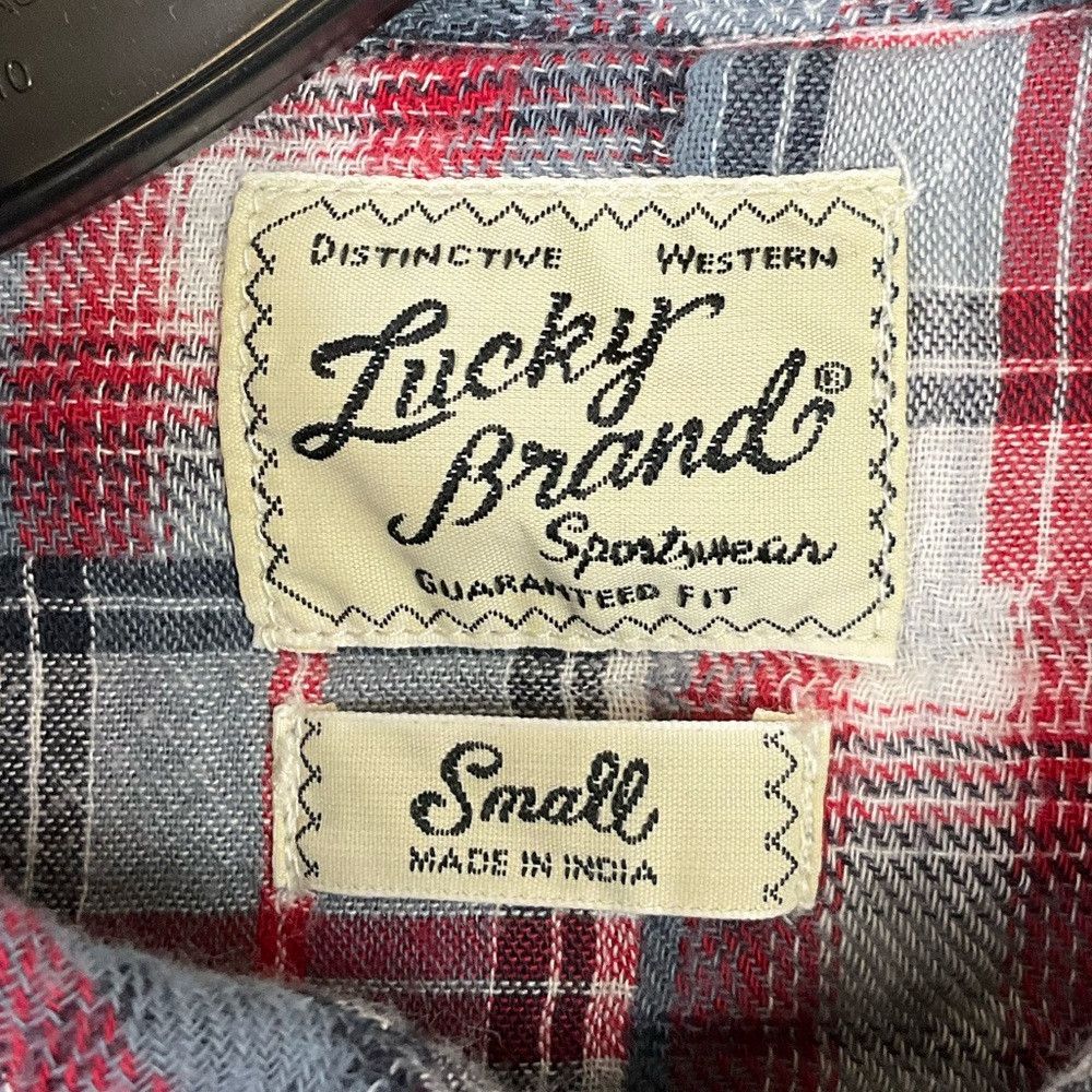 Lucky Brand Lucky Brand Red/Grey Plaid Pearl Western Cowboy Shirt Size US S / EU 44-46 / 1 - 2 Thumbnail