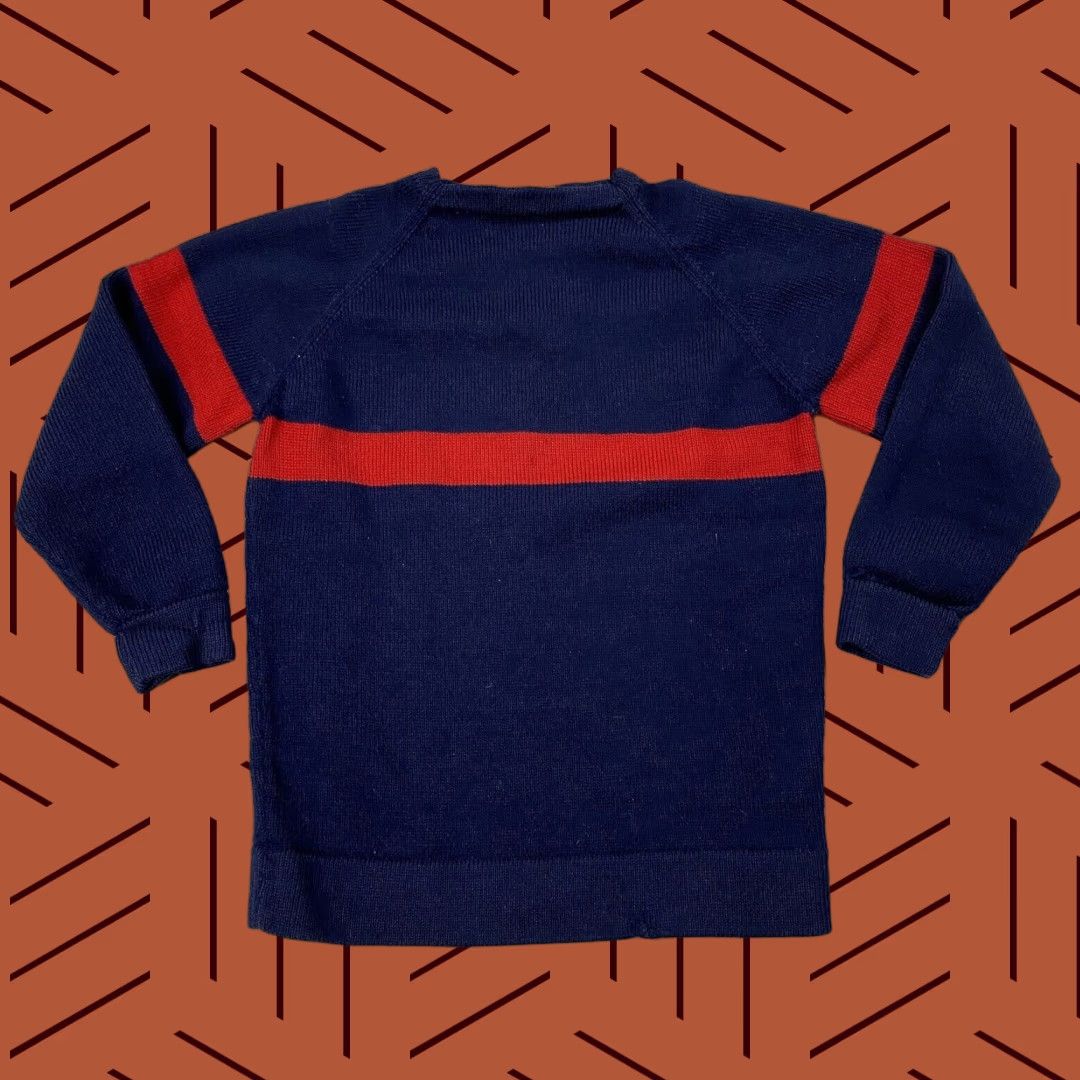 Vintage VINTAGE Moriarty Ski Sweater 1970s Heavy Knit 100% Wool Navy Blue Red Size S/M Mens Size US S / EU 44-46 / 1 - 1 Thumbnail
