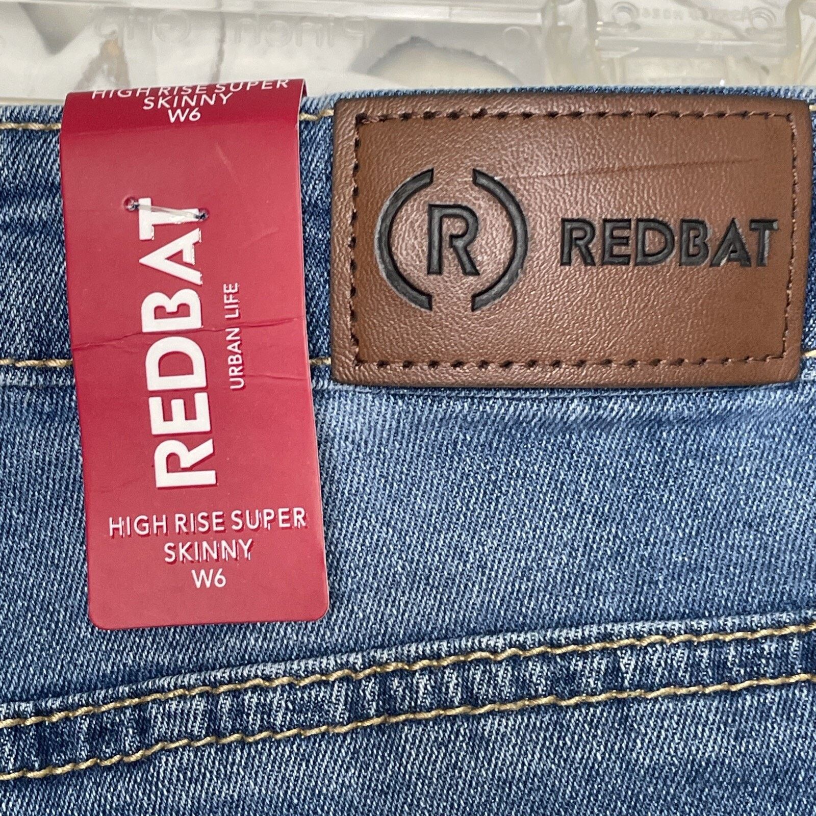 Other REDBAT 6 Blue Jeans Distressed Denim High Rise Skinny NWT Size 24" / US 00 / IT 34 - 14 Thumbnail
