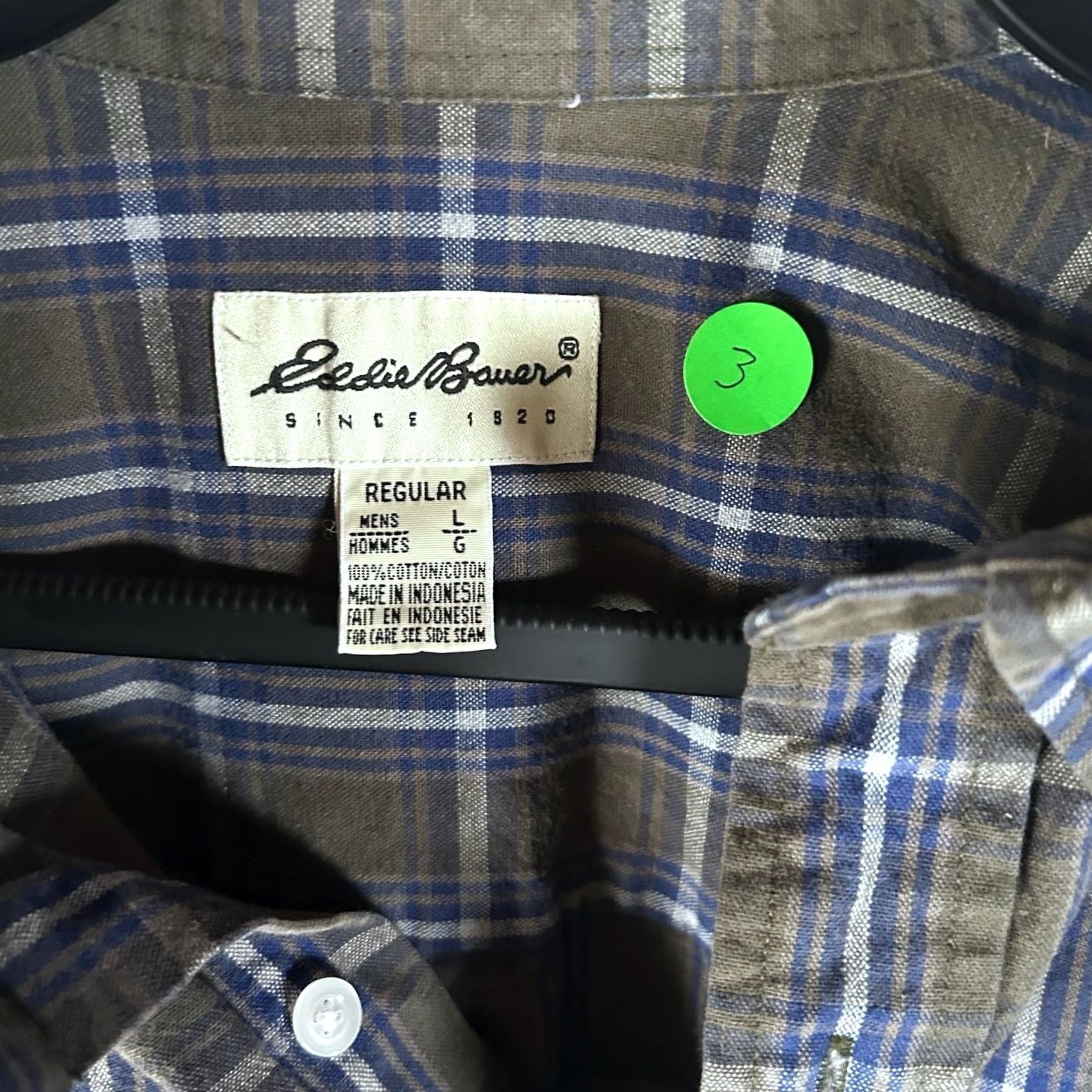 Eddie Bauer Eddie Bauer Mens Plaid Cotton Button-Down Shirt Large Regular L Multicolor Long Sleeve Collared Size US L / EU 52-54 / 3 - 2 Thumbnail