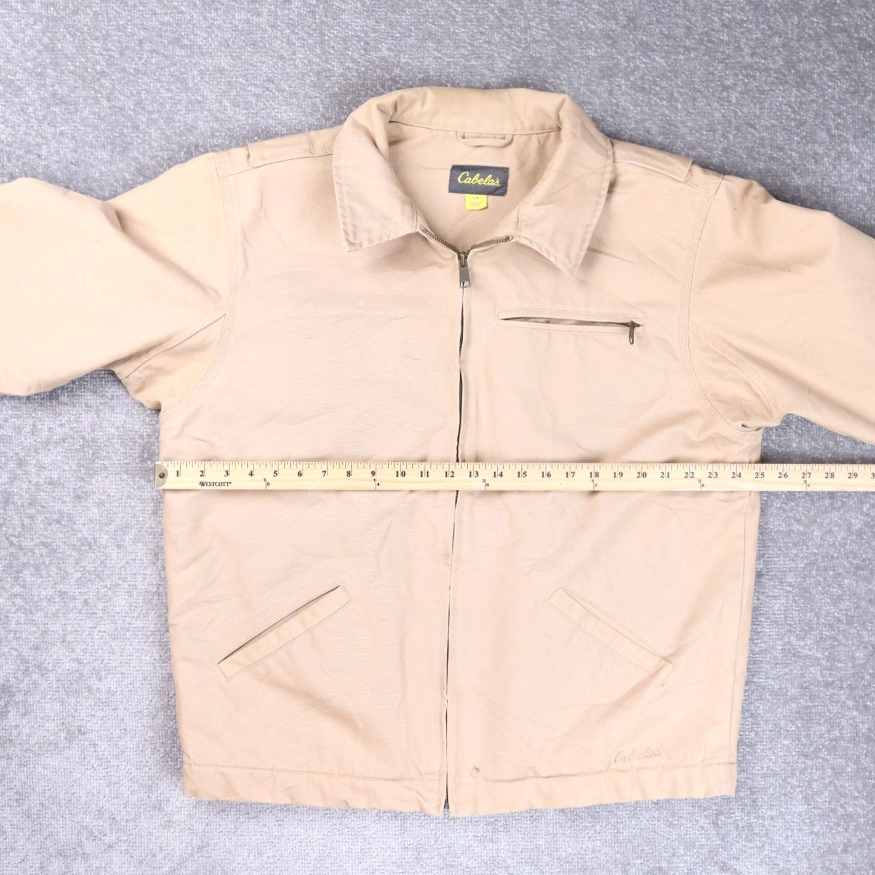 Vintage Cabela's Beige Duck Canvas Lined Full Zip Jacket Mens Large Size US L / EU 52-54 / 3 - 5 Thumbnail
