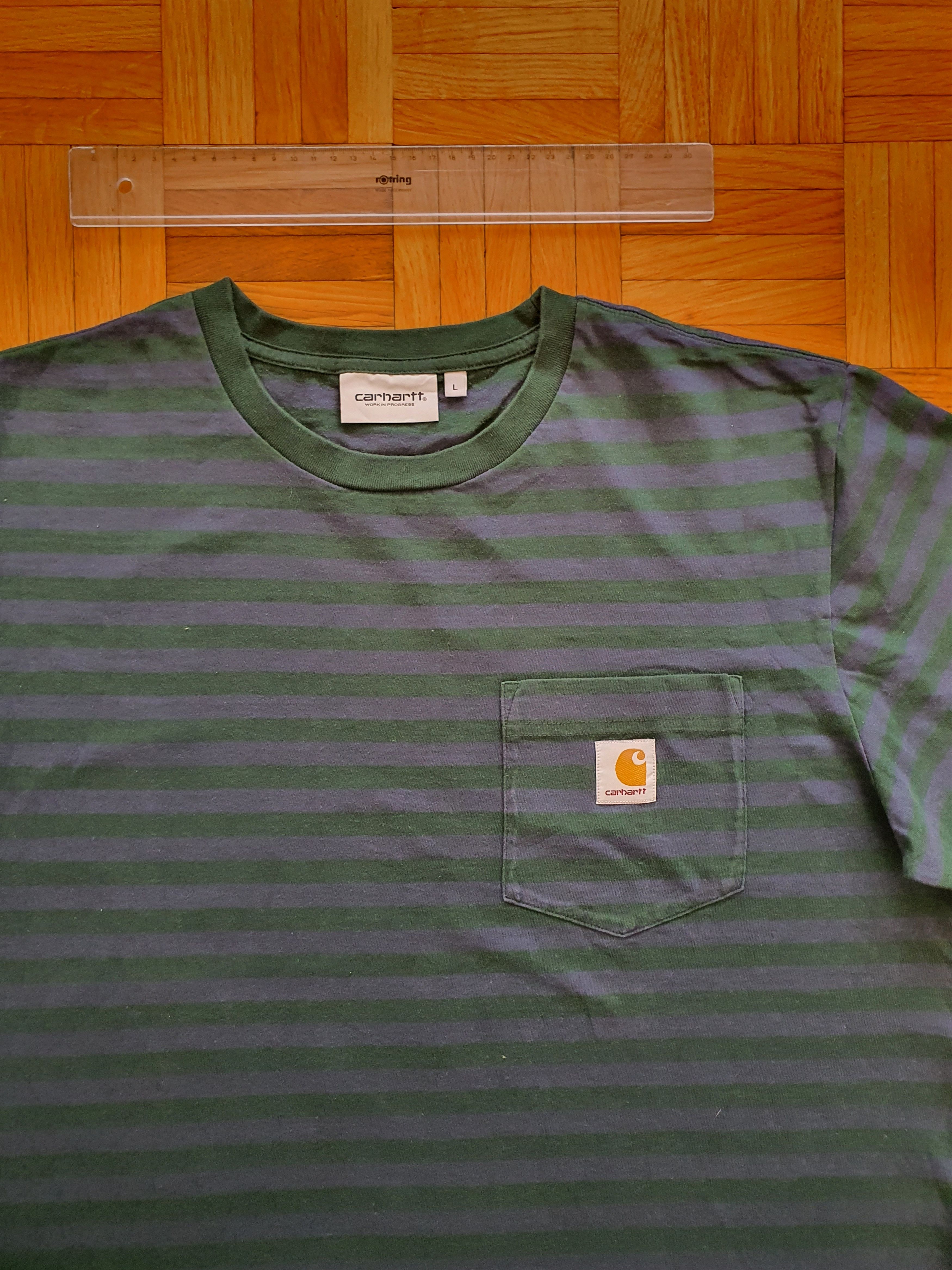Carhartt Wip Short Sleeve Striped T-Shirt w Pocket - Mod: PARKER POCKET Size US L / EU 52-54 / 3 - 5 Thumbnail