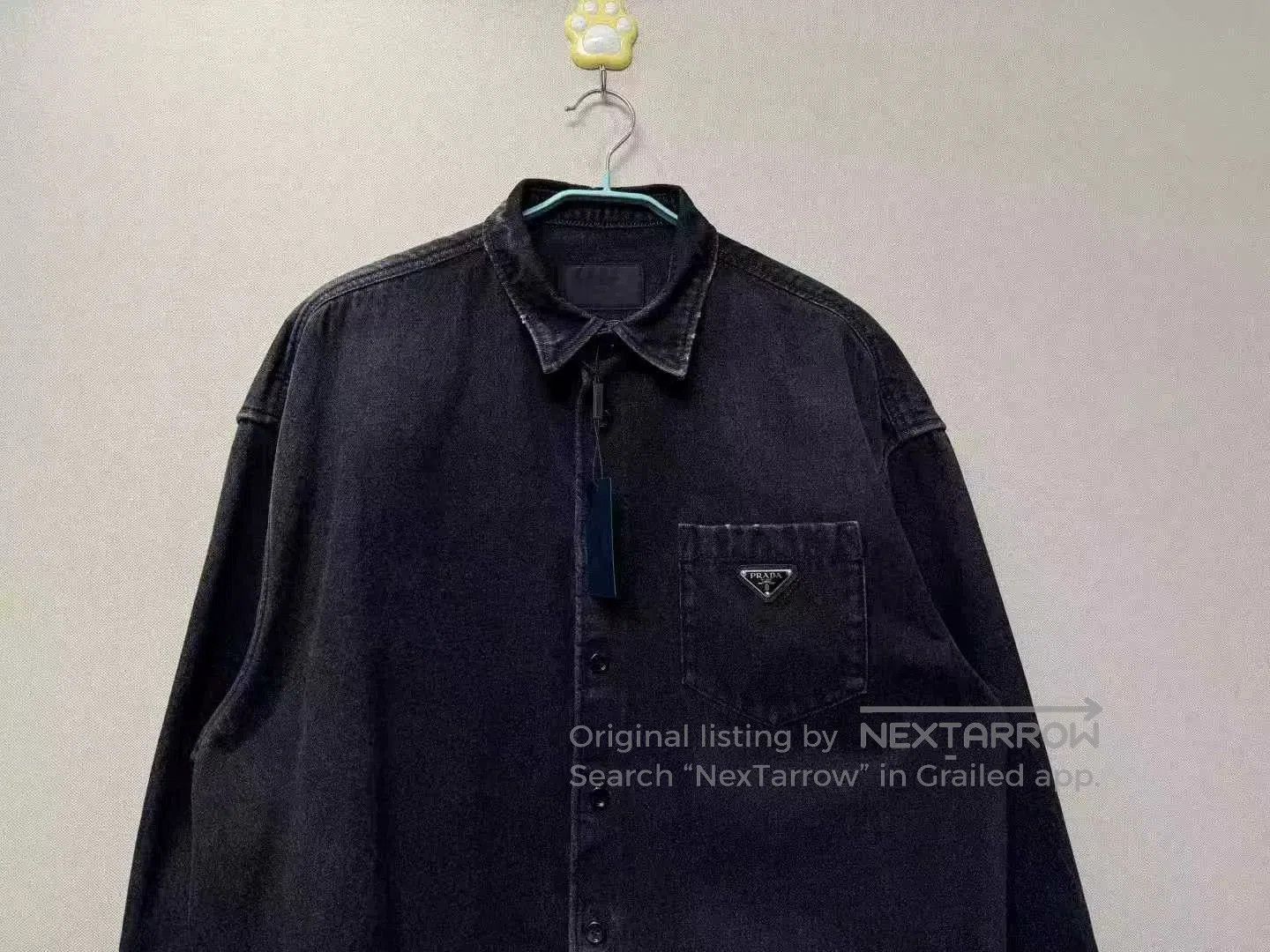 Prada prada black vintage logo denim jacket xl. Size US XL / EU 56 / 4 - 2 Thumbnail