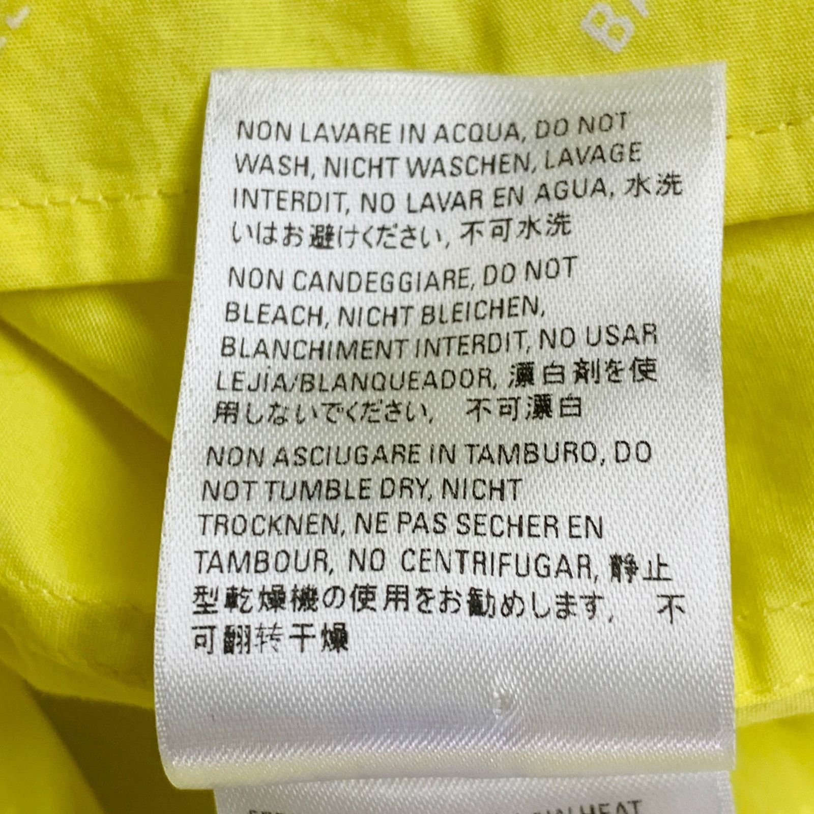Balenciaga Yellow White Logo Cotton Button Down Collar Oversized Shirt Size US M / EU 48-50 / 2 - 11 Thumbnail