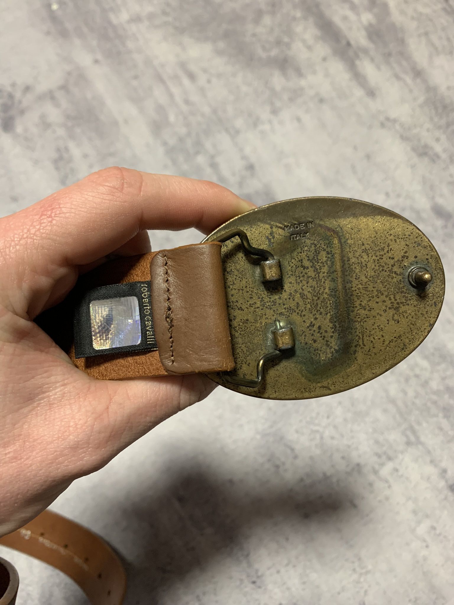 Just Cavalli Roberto Cavalli Men Leather Belt Size ONE SIZE - 3 Thumbnail