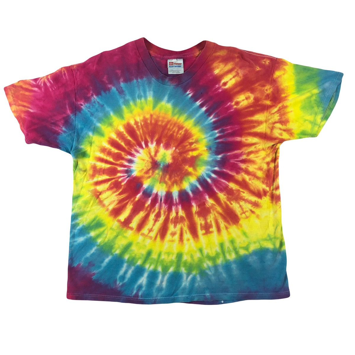 Hanes Vintage 90s Y2K Tie Dye Psychedelic Blank Hippie T-Shirt Size US S / EU 44-46 / 1 - 1 Thumbnail