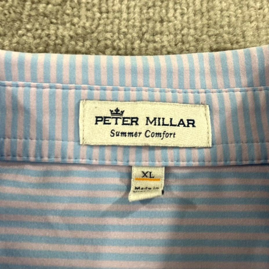 Peter Millar PETER MILLAR Polo Shirt Mens XL Multicolor Striped Summer Comfort Golf Casual Activewear Sports Logo Shirt Size US XL / EU 56 / 4 - 4 Thumbnail