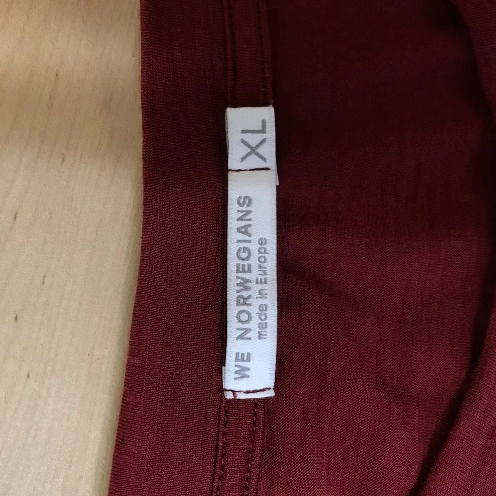 Vintage We Norwegians Mens XL Burgundy 100% Merino Wool Long Sleeve Crewneck Base Layer Shirt Size US XL / EU 56 / 4 - 7 Thumbnail