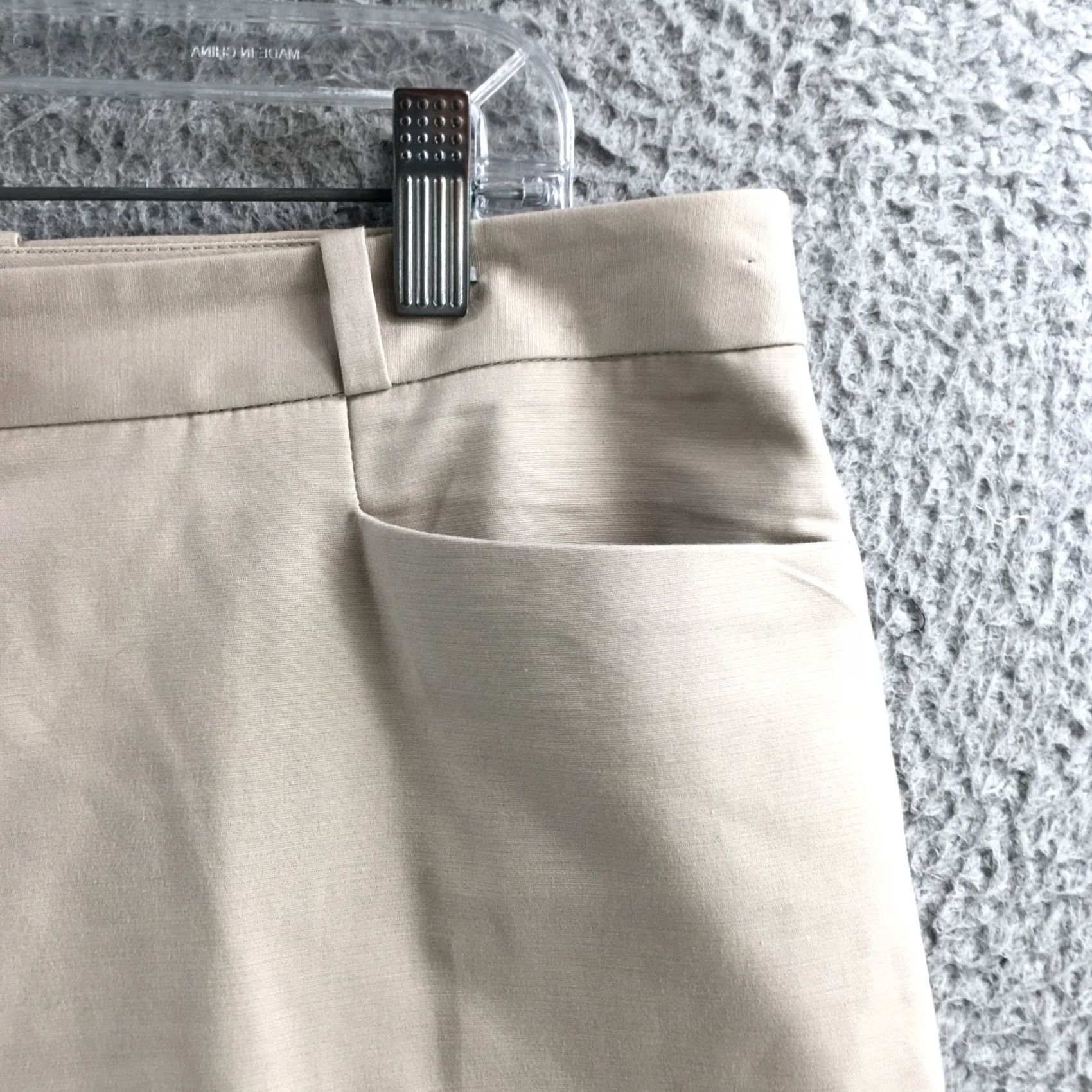 Calvin Klein Calvin Klein Dress Pants Womens 12 Beige Cotton Blend Casual Size 34" / US 12 / IT 48 - 4 Thumbnail