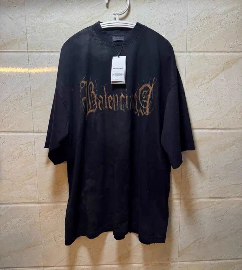 Balenciaga Balenciaga Sanskrit mud-dyed round collar and loose short Size US S / EU 44-46 / 1 - 1 Thumbnail