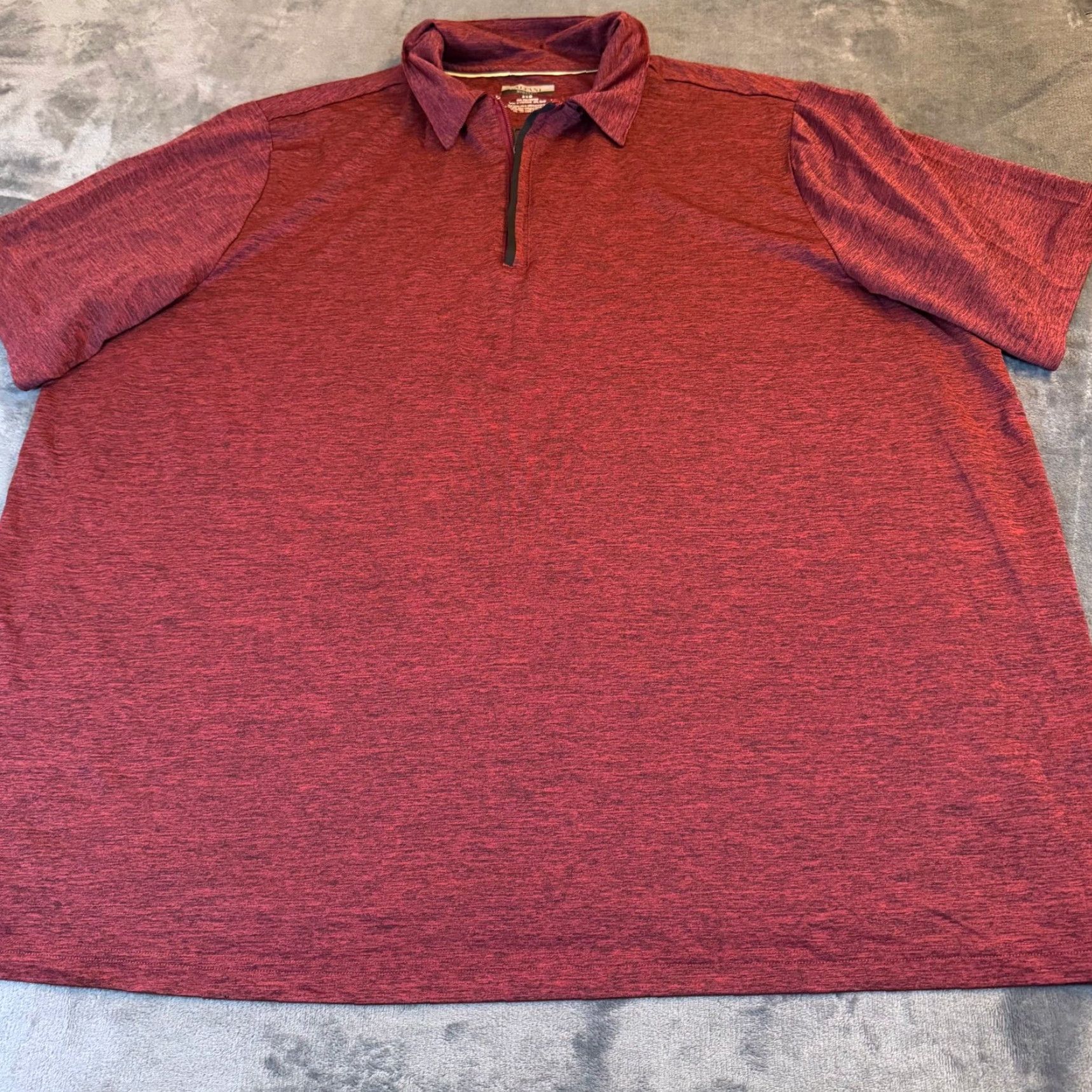 Alfani Alfani Polo Shirt Mens 3XB Big Tall Red Heathered Short Sleeve Quarter Zip Size US XXL / EU 58 / 5 - 2 Thumbnail