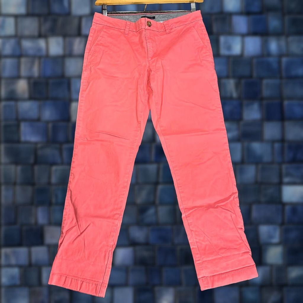 Tommy Hilfiger Tommy Hilfiger Pants Womens 6 Pink Cotton Stretch Slim Ankle Chino Pockets Size 28" / US 6 / IT 42 - 1 Thumbnail