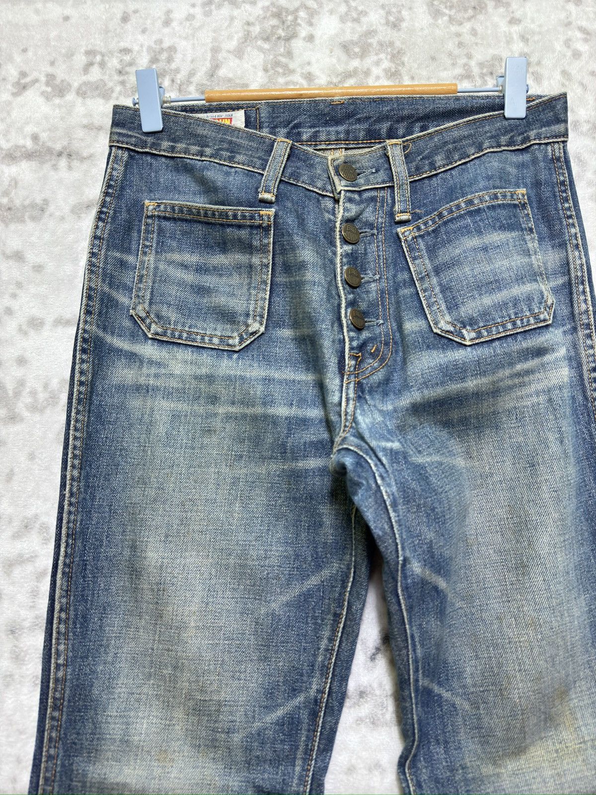 Big John Vintage Rare Big John Flared Bush Pocket Faded Denim Size US 28 / EU 44 - 4 Thumbnail