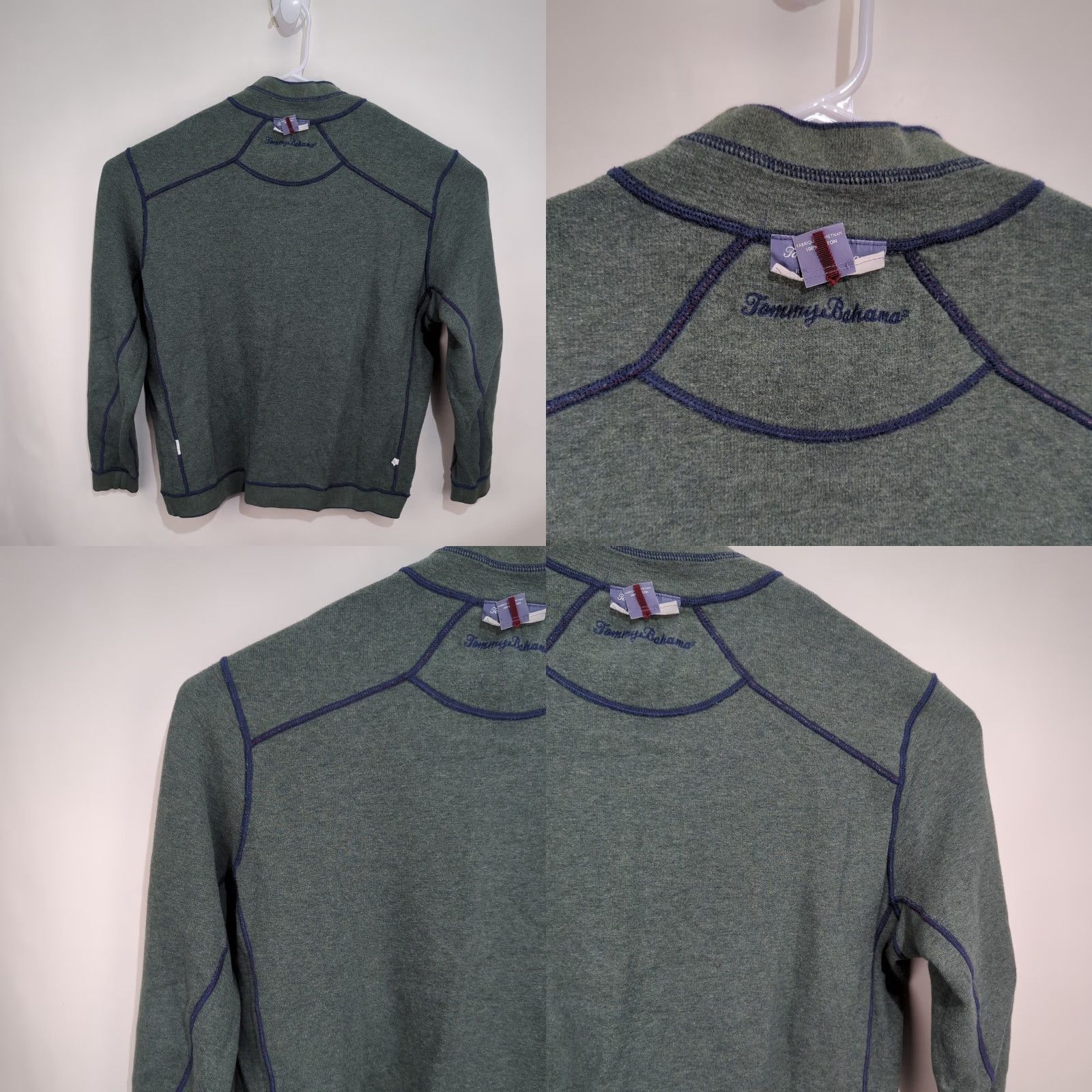 Tommy Bahama Tommy Bahama Reversible Sweater Mens XL 1/4 Zip Pullover Blue Green Embroidered Swordfish Logo Size US XL / EU 56 / 4 - 11 Thumbnail