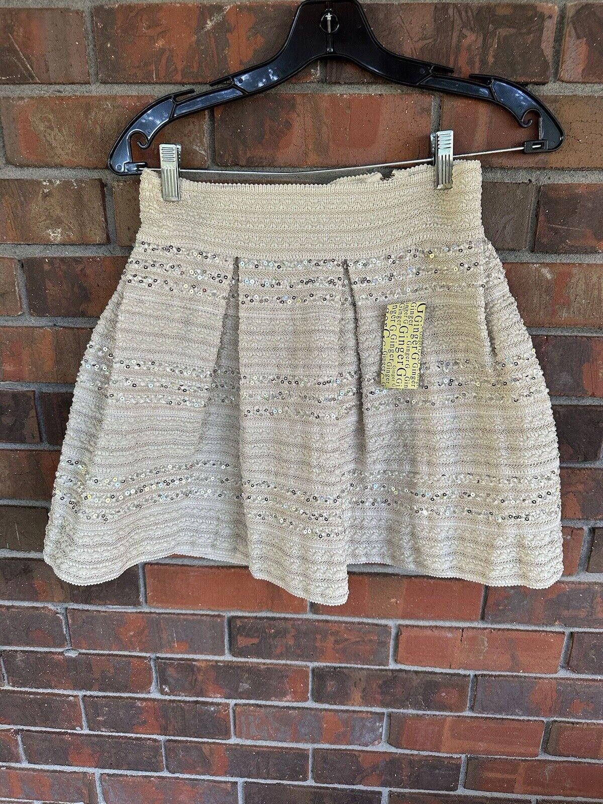 Designer Ginger G Pleated Bandage Skirt Cream Textured Size 32" / US 10 / IT 46 - 1 Thumbnail