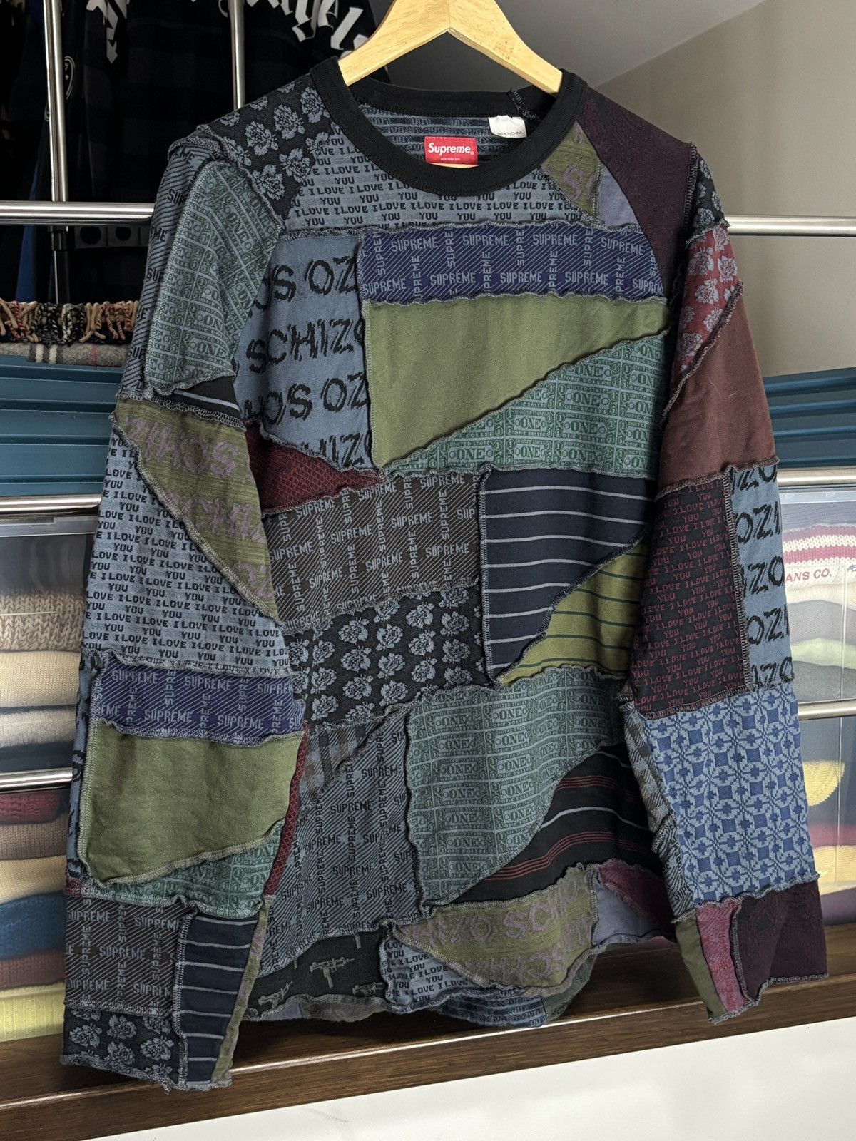 Supreme Supreme Patchwork Jacquard Avant Garde Vintage Sweatshirt Size US L / EU 52-54 / 3 - 2 Thumbnail