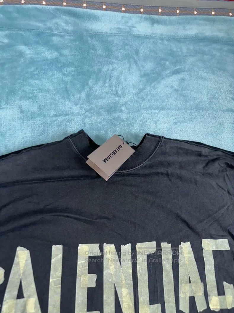 Balenciaga Balenciaga Tape letter logo print round neck short sleeve Size US L / EU 52-54 / 3 - 7 Thumbnail