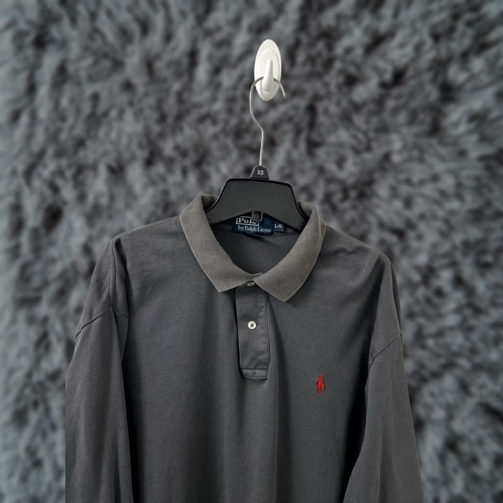 Polo Ralph Lauren VINTAGE Polo Ralph Lauren Shirt Mens L Gray Long Sleeve Red Pony Logo Size US L / EU 52-54 / 3 - 1 Thumbnail