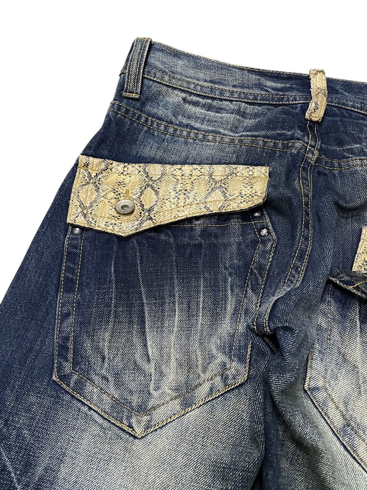 Hysteric Glamour × semanticdesign Semantic Design Japan Snake Skin Flap Pocket Muddy Jeans Size US 30 / EU 46 - 5 Thumbnail