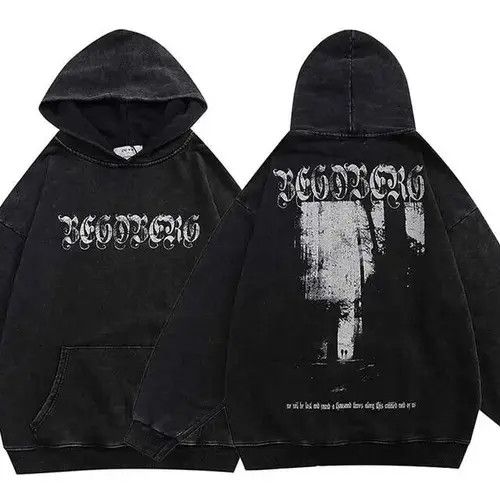 Men's distressed hoodie with print y2k
