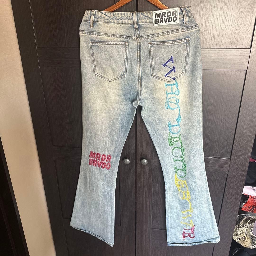 Who Decides War WHO DECIDES WAR Embroidered Denim Pants Blue 30 Size US 30 / EU 46 - 4 Thumbnail
