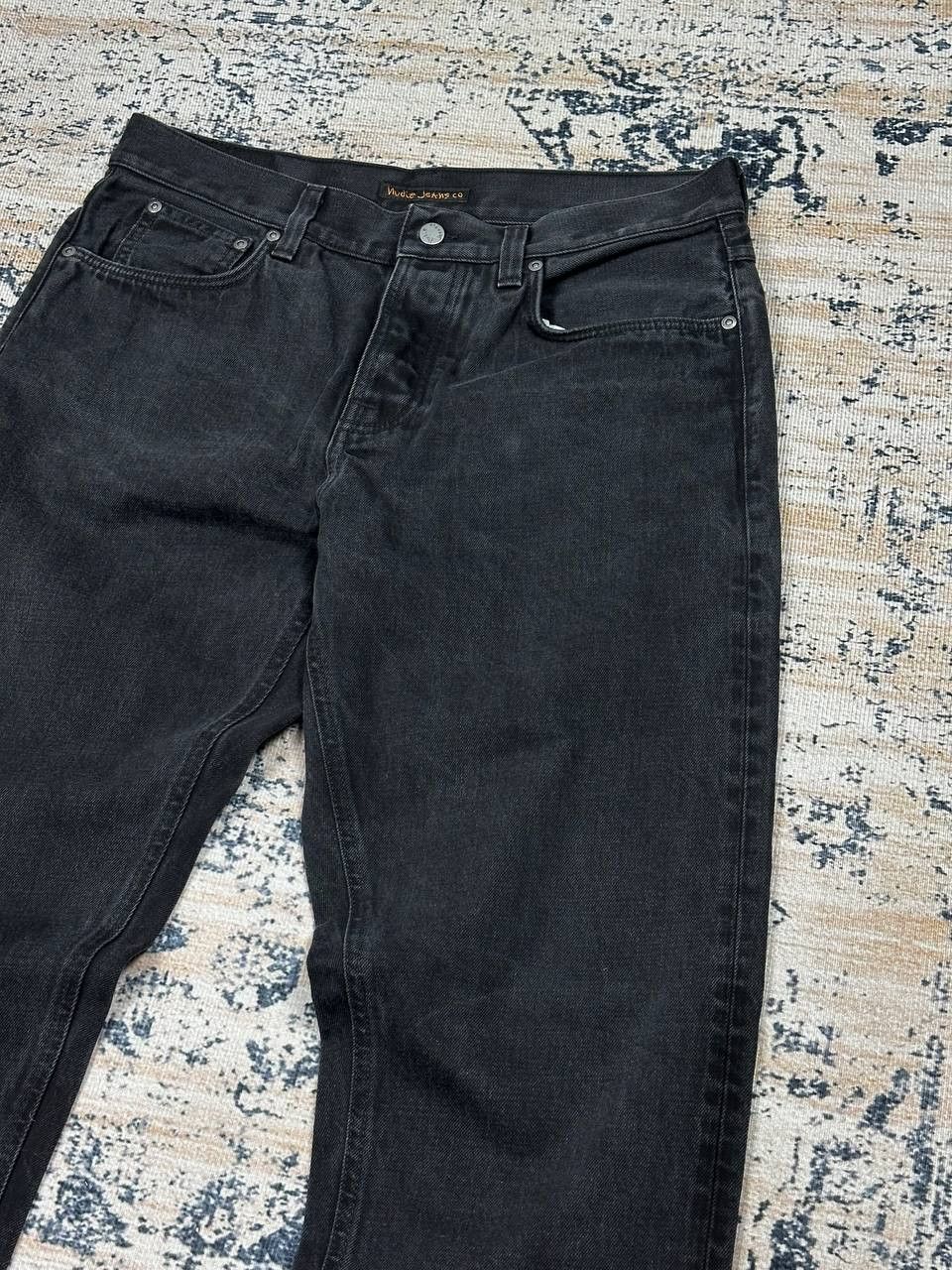 Nudie Jeans Nudie wide leg jeans Black Faded Denim Made In Italy Size US 33 - 3 Thumbnail