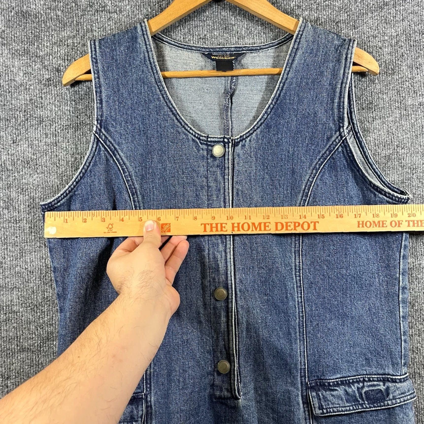 Vintage VINTAGE Woolrich Dress Jumper A-Line Midi Denim 100% Cotton Blue Sleeveless Round Neck Pockets Bohemian Western Vintage Women L Regular Size L / US 10 / IT 46 - 5 Thumbnail